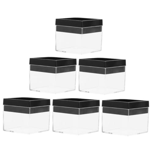 DIYEAH 6 Stück Transparente Aufbewahrungsbox für Mineralproben Quadratische Vitrine zur Sicheren Präsentation und Aufbewahrung von Schmuck und Kristallen von DIYEAH