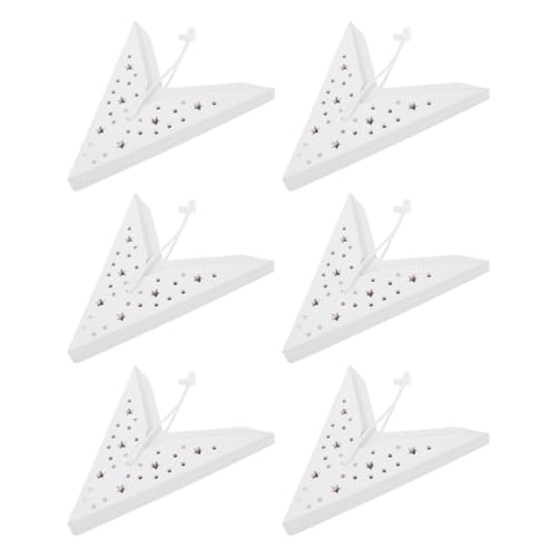 DIYEAH 6 Stück Weiße Papierstern-laternen-lampenschirme, 35 Cm, Weihnachtslampenschirme, 9-zackige, Faltbare Hängestern- -deckenleuchten-abdeckung, Weihnachtsbaumschmuck, Hochzeitsfeier-dekorationen von DIYEAH
