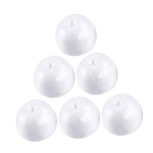 DIYEAH 6 Stück Weiße Schaumstoff Äpfel zum Bemalen DIY Bastelmaterial Realistische Apfelmodelle für Kunstprojekte Hochzeit Valentinstag Weihnachten von DIYEAH