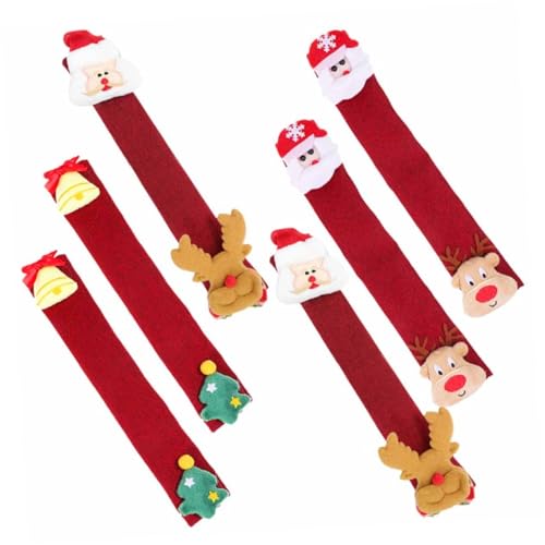 DIYEAH 6 Stück Xmas Mikrowellen und Kühlschrankgriffabdeckungen Teiliges Weihnachtsdeko Leicht zu Reinigen Schützt vor Fingerabdrücken und Lebensmittelverschmutzungen von DIYEAH