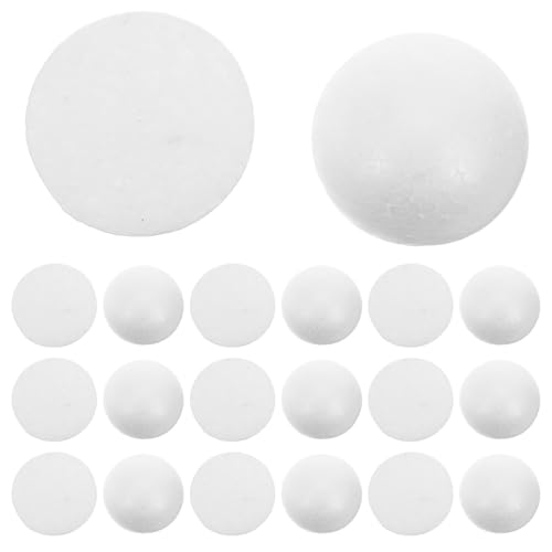 DIYEAH 70 Stück 2 Zoll Halbschaumbälle für Bastelprojekte, Weihnachtsschmuck, 5 cm, weiße Halbkreis-Polystyrolkugel, halbkugelförmige Dekoration für Thanksgiving-Festival-Projekte von DIYEAH