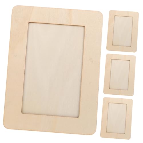 DIYEAH 8 Stück Teiliges DIY Holz-bilderrahmen Unlackierte Holzrahmen zum Basteln Stehender Fotorahmen für Fotos Dekoration für Hochzeiten und Geburtstagsfeiern von DIYEAH
