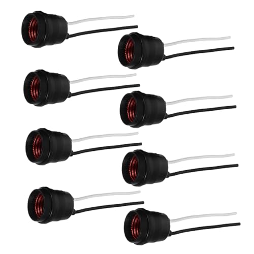 DIYEAH 8 Stück Teiliges Lampenfassung Schwarze Wasserdichte Schraubfassung mit Kabel Regenfeste Lampenhalterung für Außenbereich Garten Badezimmer Küche Feuchtigkeitsgeschützt Langlebig von DIYEAH