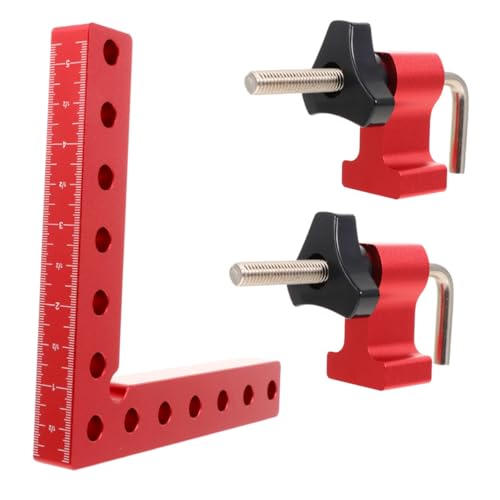 DIYEAH Aluminiumlegierung Winkelklemme Holzverarbeitung Rechtwinkliger Spannwinkel für Schreiner Messwerkzeug zur Möbelmontage und Bilderrahmenbau von DIYEAH