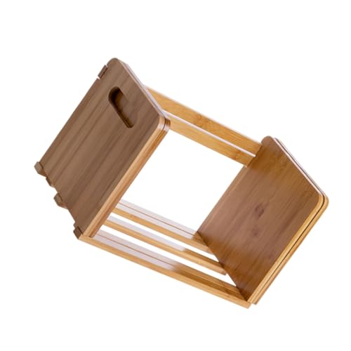 DIYEAH Bambus Schreibtisch Buchregal mit Erweiterbarer Funktion Stilvoller Holzfarbener Buchhalter für Ordnung im Büro Klassenzimmer und Zuhause von DIYEAH