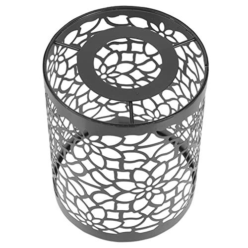 DIYEAH Dekorativer Runder Lampenschirm aus Eisen Hohlgearbeitet Schwarz Pendelleuchten Abdeckung Einfach zu Montieren für Deckenleuchte Stehlampe Wandlampe Wohnliche Atmosphäre von DIYEAH