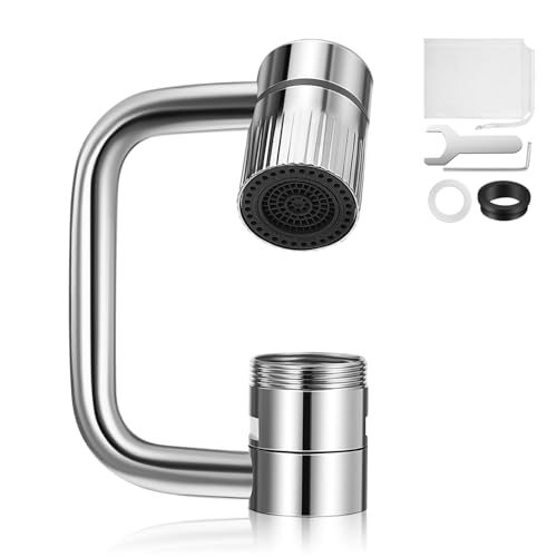 DIYEAH Drehbarer Wasserhahnverlängerungsaufsatz Universeller Mechanischer Arm mit Sprühfunktion Flexibler Wasserfluss Einfache Installation Langlebigem für Küche Bad von DIYEAH