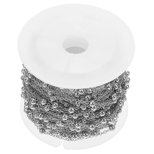 DIYEAH Edelstahl Kugelkette für Schmuckherstellung Handpoliert mit Rundem Querkugeldesign Rostfrei Langlebig und Hautfreundlich DIY Perlenkette für Halsketten Armbänder Zubehör von DIYEAH