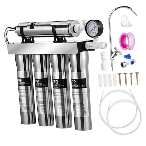 DIYEAH Edelstahl Ultrafiltrations wasserfilter Wasserhahnfilter Trinkwasserreinigung Wand Untertischmontage für Haushalt Sauberes Trinkwasser von DIYEAH