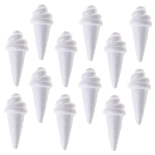 DIYEAH Eiscreme Form 12 Stück Creme Eisportionierer Gummibärchen Formen Eiscreme Wimpelkette Eiscreme Form Eiscreme Partyzubehör Künstliche Eisbecher Aus Schaumstoff Weiß von DIYEAH