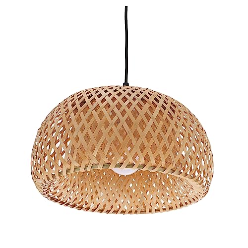 DIYEAH Hängelampe mit Stecker und Rattangeflecht Pendelleuchte mit Lampenschirm für Wohnzimmer Schlafzimmer und Esszimmer Einfache Montage Elegantes Design Leuchtmittel C Klein von DIYEAH