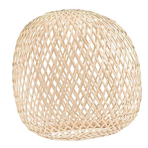 DIYEAH Handgefertigter Gewebter Lampenschirm für Hängelampe und Deckenleuchte Retro Design Lichtdurchlässig für Schlafzimmer und Wohnzimmer von DIYEAH