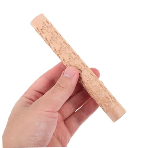 DIYEAH Holzstrukturroller für Langlebiger Handgefertigter Prägestempel Kreativer DIY Tonmodellierstab Familientauglicher Tontexturroller Glatte Oberfläche ohne Grate von DIYEAH