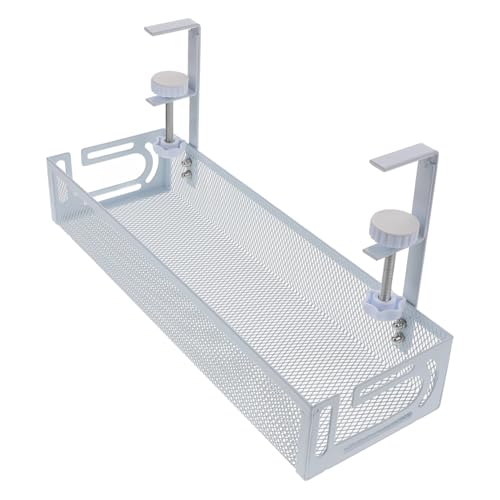 DIYEAH Kabelmanagement Ablage unter Tisch Kabelkorb Weiß Kabelaufbewahrung für Verlängerungskabel und Netzteile Schreibtisch Kabelorganizer für Büro und Zuhause von DIYEAH