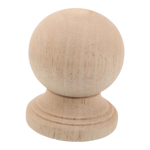 DIYEAH Massive Holzdekorationssäulen Finialend -ausstattung Rustikaler Fahnenmast Unfertigte Bettkappe Unfertige Lampenfinial Geländer Holz -top Diy -möbelfinial Diy Rustic Finial Beige von DIYEAH
