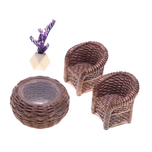 DIYEAH Miniaturmöbel für Puppenhaus Handgefertigter Rattan Tisch und Stühle Langlebiges und Realistisches für Kreative Rollenspiele und Interaktion Kinderzimmern DIYEAH Miniaturmöbel für Puppenhaus Handgefertigter Rattan Tisch und Stühle Langlebiges und Realistisches für Kreative Rollenspiele und Interaktion Kinderzimmern von DIYEAH