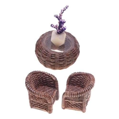 DIYEAH Miniaturmöbel für Puppenhaus Rattan Tisch und Stühle Authentische Nachbildung Langlebige Materialien Leicht und Handlich für Kreative Rollenspiele Verschiedenen Umgebungen DIYEAH Miniaturmöbel für Puppenhaus Rattan Tisch und Stühle Authentische Nachbildung Langlebige Materialien Leicht und Handlich für Kreative Rollenspiele Verschiedenen Umgebungen von DIYEAH
