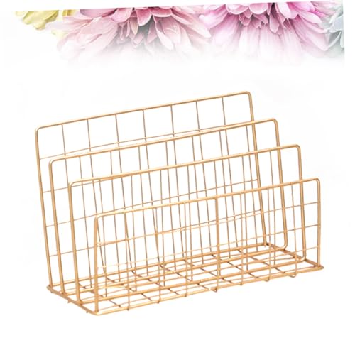 DIYEAH Nordischer Metall Zeitungsständer Gold mit Stabiles Bücherregal und Magazinhalter Platzsparender Organizer für Büro Küche Bad Dekorativer Zeitschriftenhalter von DIYEAH