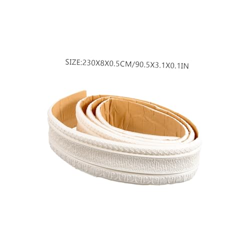 DIYEAH Schaumstoff Wandbordüre Selbstklebend Wasserfest Wanddeko Streifen DIY Schneidbar Für Türrahmen Treppe Tv Hintergrund Weiß DIYEAH Schaumstoff Wandbordüre Selbstklebend Wasserfest Wanddeko Streifen DIY Schneidbar Für Türrahmen Treppe Tv Hintergrund Weiß von DIYEAH