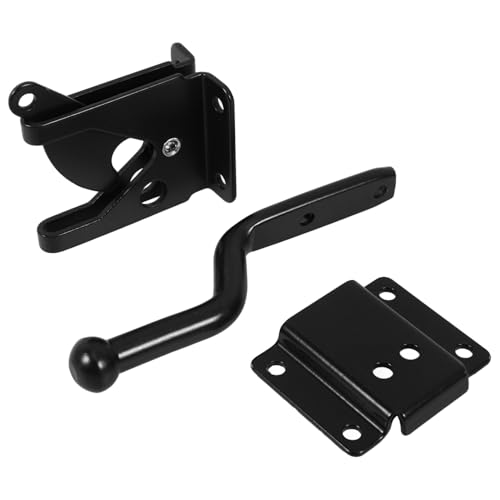 DIYEAH Selbstsichernder Türriegel für Gartentor Schwarz Verstellbarer Hebel mit Verzinktem Rostschutz Langlebiger Zaunriegel für Metallzäune Einfache Montage Robust für Garten und Pool von DIYEAH