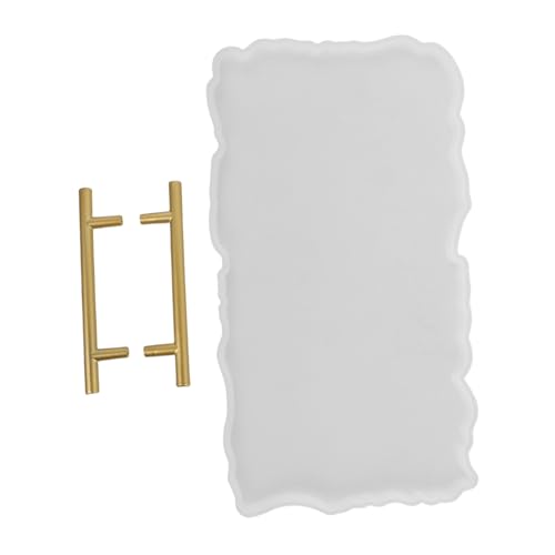 DIYEAH Silikonform Gießform mit Griffen Robustes Diy Resin Tablett Silikonform für Epoxidharz Gießen Kreative Unregelmäßige Servierplatte Langlebiges Silikon Präzise Details für von DIYEAH