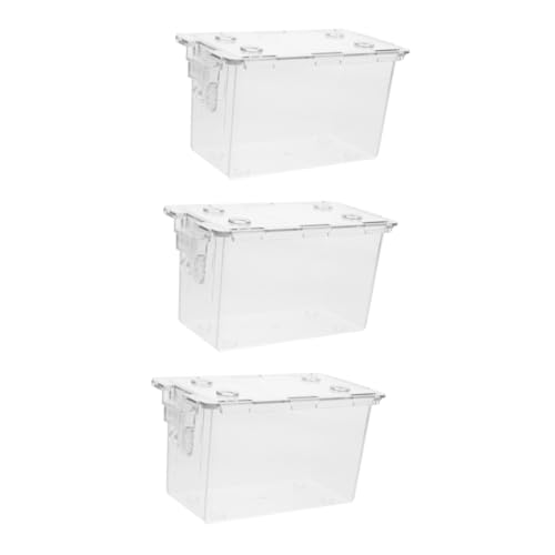 DIYEAH Transparente Aufbewahrungsbox 3 Stück Für Speisekammer Vorratsbehälter Teebeutelhalter Teebeutel Tisch Organizer Snackkiste Fachkorb Frischhaltebehälter Deckel von DIYEAH