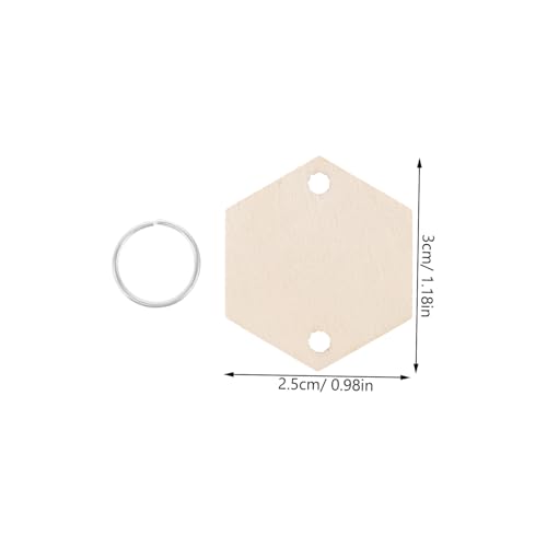 DIYEAH Unlackierte Sechseckige Holzanhänger mit Metallringen Handgefertigte Holzdeko für Schlüssel Vielseitige DIY bastelanhänger zum Aufhängen und Bemalen Leichte Holzdeko für Zuhause von DIYEAH