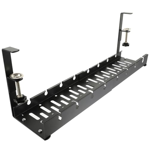 DIYEAH Untertisch Kabelorganizer Verstellbares Kabelmanagement System für Schreibtische Kabelablagefach für Aufgeräumtes Büro für Kabel Steckdosen und Ladegeräte Kompakte Montage von DIYEAH