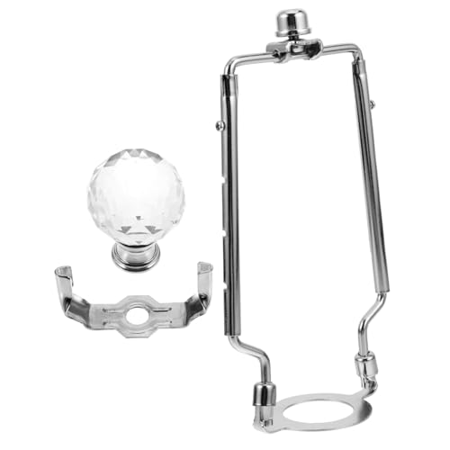 DIYEAH Verstellbare Lampenharfe mit Lampenschirmhalterung Silberfarben für Steh Tischlampen Langlebiger Lampenschirmrahmen mit Lampenknauf Kompatibel mit Bodenleuchten von DIYEAH