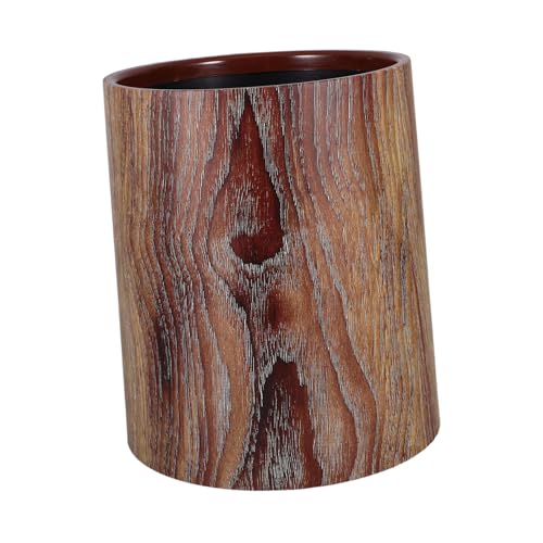 DIYEAH Vintage Mülleimer ohne Deckel Offener Runder Abfallkorb mit Rustikaler Holzmaserung Retro Bauernhausstil für Wohnzimmer Büro Küche Bad Haushalt DIYEAH Vintage Mülleimer ohne Deckel Offener Runder Abfallkorb mit Rustikaler Holzmaserung Retro Bauernhausstil für Wohnzimmer Büro Küche Bad Haushalt von DIYEAH