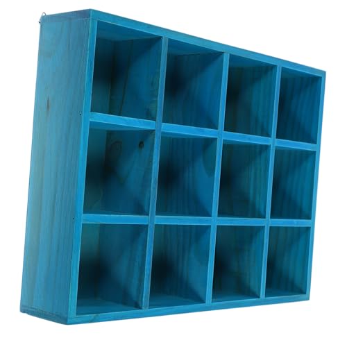 DIYEAH Wandregal mit Fächern Mediterranes Holzregal für Wandmontage Ausstellungsregal für Statuetten und Kleine Gegenstände Dekorativ und Funktional für Wohnzimmer und Büro von DIYEAH