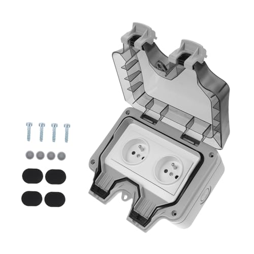 DIYEAH Wasserdichte Aufputz Steckdosenbox Schutzgehäuse für Robustes Gehäuse für Innen Außenbereich Spritzwassergeschützt Staubdicht für Feuchte Räume und Garten von DIYEAH