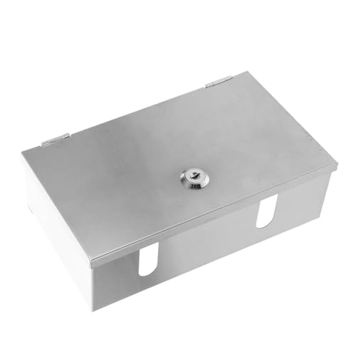 DIYEAH Wasserdichter Edelstahl Steckdosenschutz mit Schloss Wetterfeste Outdoor Steckdosenbox Diebstahlsicherer Schutz für Elektrische Außenanschlüsse Passend Silber von DIYEAH