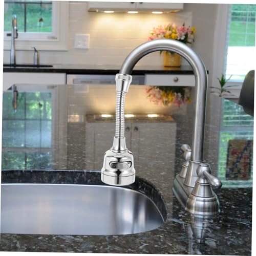 DIYEAH Wasserhahn Verlängerung aus Abs und Edelstahl Drehbar mit Stufigem Strahlregler Universaladapter für Küche und Bad Flexibel Einfach zu Montieren Silber von DIYEAH