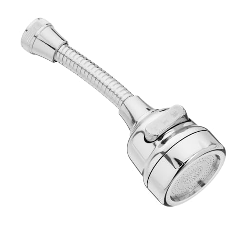 DIYEAH Wasserhahnverlängerung Drehbar Verstellbarer Küchenarmaturkopf mit Langlebiger Adapter für Badezimmer und Küche Silberfarben von DIYEAH