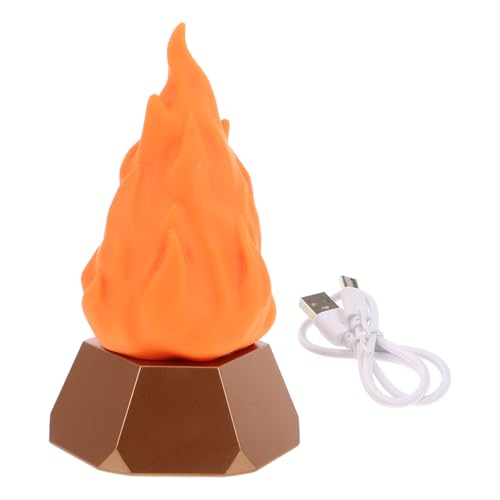 DIYEAH Wiederaufladbare Fake Fire Lamp mit Stufigem LED Flammeneffekt Wasserdichtes Flammen Nachtlicht für Outdoor Camping Halloween Weihnachtsfest Partydeko von DIYEAH