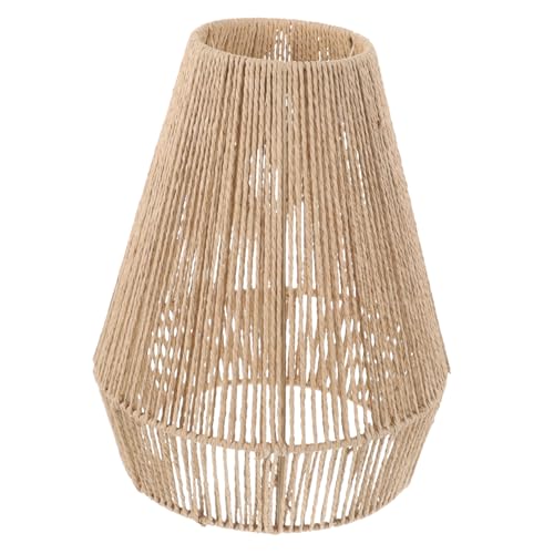 DIYEAH Woven Paper Rope Lampshade Vintage Stil Rustikale Hängeleuchte Lampenschirm für Wohnzimmer Schlafzimmer Büro Dekoration Einfach zu Montieren von DIYEAH
