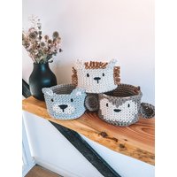 Tierkörbchen Hase/Affe Fuchs Eule/ Bär /Giraffe Hund Löwe Pinguin /Esel Für Die Wickelkommode Tierkörbchen Hase/Affe Fuchs Eule/ Bär /Giraffe Hund Löwe Pinguin /Esel Für Die Wickelkommode von DIYHaekelliebe