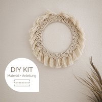 Diy Kit Makramee Wandbehang "Luna", Inkl. Video | Gratis Mini-Makramee & Anleitung| Geschenk, Wanddekoration, Boho von DIYMakramee