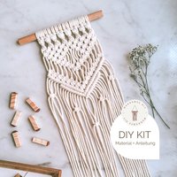 Makramee Diy Kit Wandbehang "Sarai", Inkl. Video | Gratis Mini-Makramee Bausatz, Bastelset, Starter-Kit Für Eine Geschenk Boho Deko von DIYMakramee