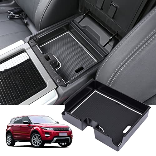 Aufbewahrungsbox für Armlehne, Kunststoff, Organizer für Mobiltelefon, mit Anti-Rutsch-Matte, Zubehör für Range Rover Evoque von DIYUCAR