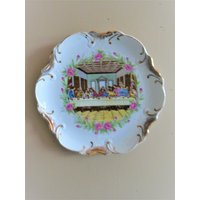 Vintage "Das Letzte Abendmahl" Religiöser Porzellan Wandteller Mit 18K Goldrand 20, 3 cm Muttertagsgeschenk von DIYVintageTreasures