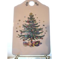 Vintage Nikko Frohe Weihnachten Käse Tablett Schneidebrett Beste Wünsche von DIYVintageTreasures