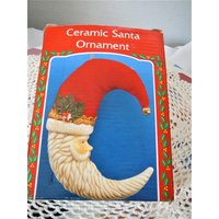 Vintage Weihnachten Cresent Mann Im Mond Alte Welt Keramik Ornament von DIYVintageTreasures