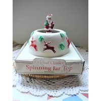 Vintage Weihnachts-Spinnglas-Top Merry-Go-Round von DIYVintageTreasures