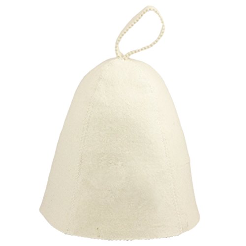 Saunahut - Farbe weiß - 100% Baumwolle - Saunamütze aus Filz für Damen und Herren von DIYer