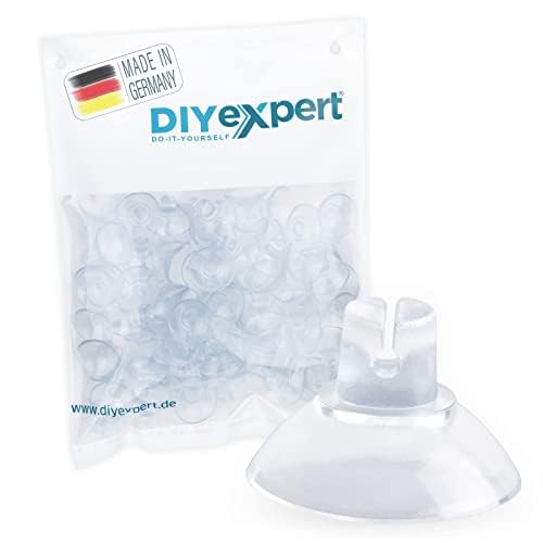 DIYexpert 200 x Saugnapf für Lichterkette, Made in Germany, Saugnäpfe mit Kabel-Schlitz, Ideal als Befestigung für Deko, Saughaken für Fenster, Ø 20 mm von DIYexpert