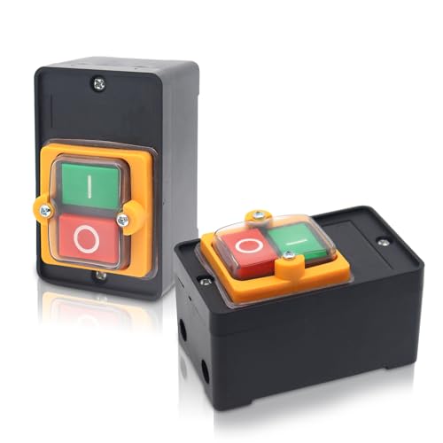 DIYoung 2 Stück Maschinenschalter, Schalttaste, Wasserdichte Sicherheitsschalter, AC220V / 380V 10A für Mechanische Textilmaschine Nullspannungsschalter DIYoung 2 Stück Maschinenschalter, Schalttaste, Wasserdichte Sicherheitsschalter, AC220V / 380V 10A für Mechanische Textilmaschine Nullspannungsschalter von DIYoung