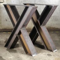 I-Beam Metalltischbeine, Robuste Industrietischbeine, X-Förmige 4 "X4" I-Beam-Schreibtischbeine, Beine Im Landhausstil Für Massivholz, 2Er-Set von DIYshopDesign