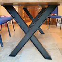 Industrielle I-Beam Stahl Tischbeine, X-Förmige Metall Schreibtischbeine, Couchtischbeine, Moderne Metalltischbeine Für Holzplatte, 2Er Set Beine von DIYshopDesign